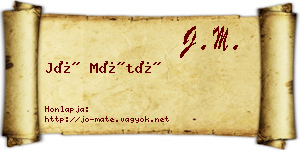 Jó Máté névjegykártya